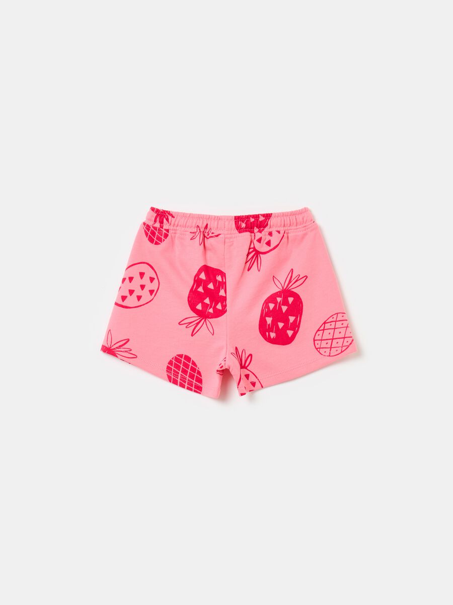 Shorts in French Terry con coulisse e stampa_1