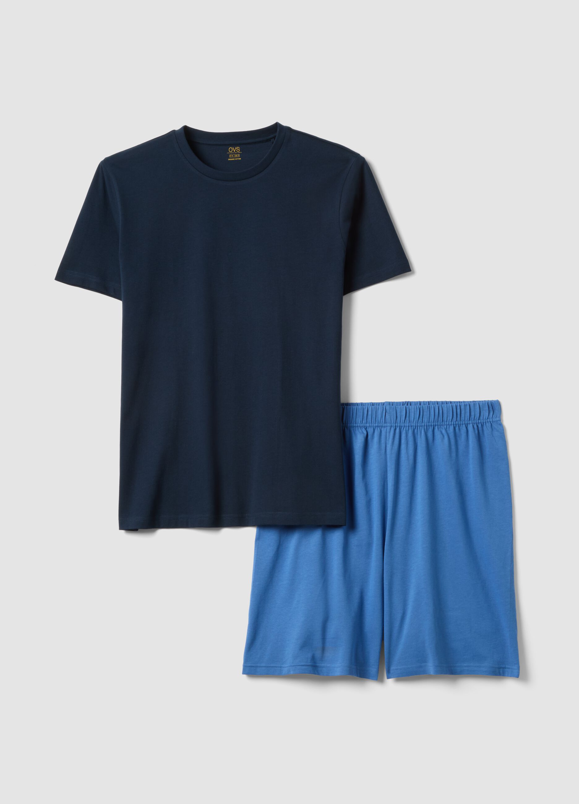Blue organic cotton pyjamas, regular fit