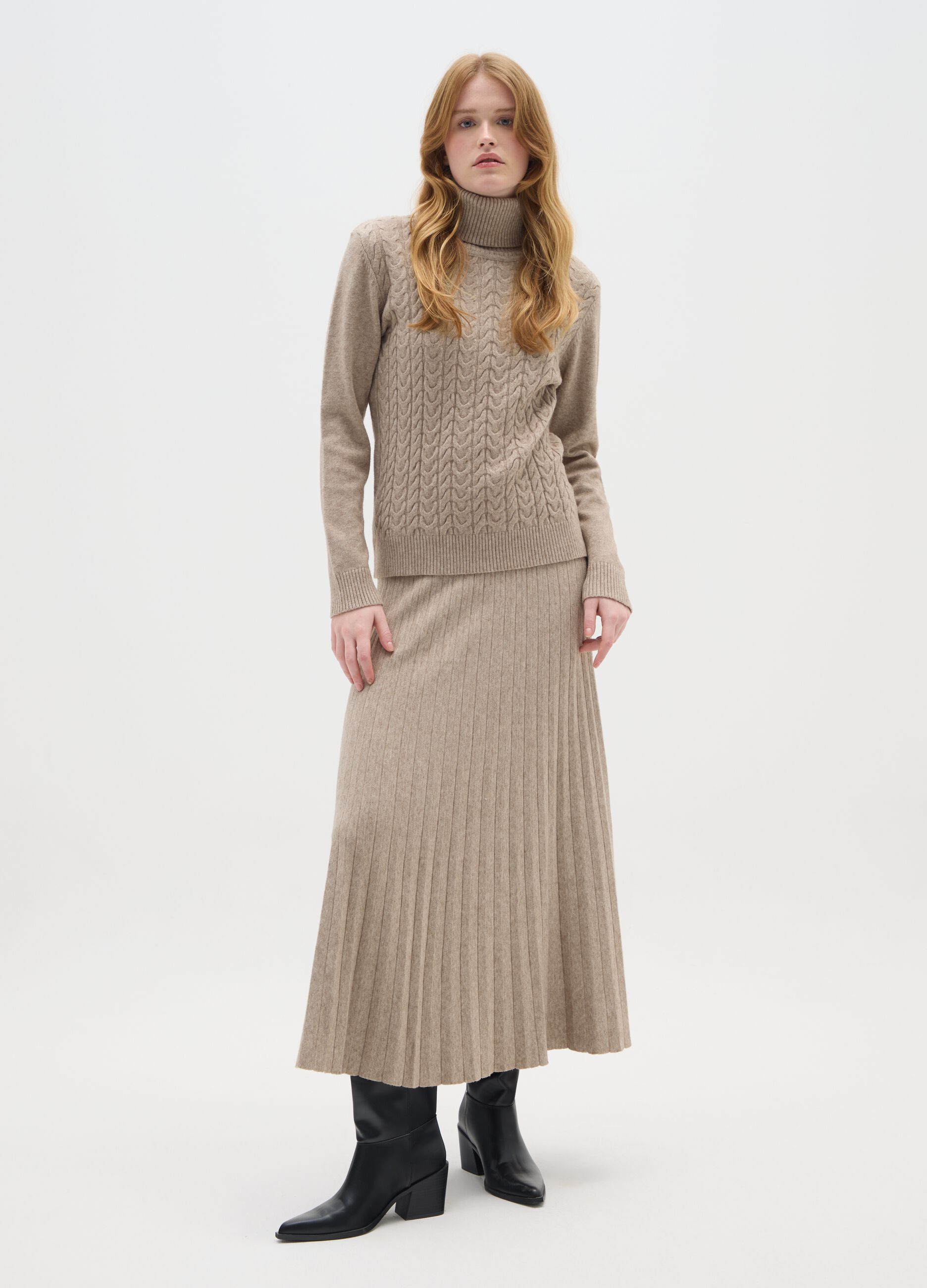 Beige Regular Fit Sweater