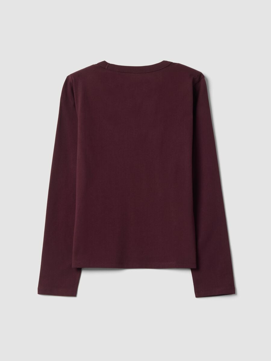 T-shirt viola in jersey di puro cotone a maniche lunghe regular fit_6