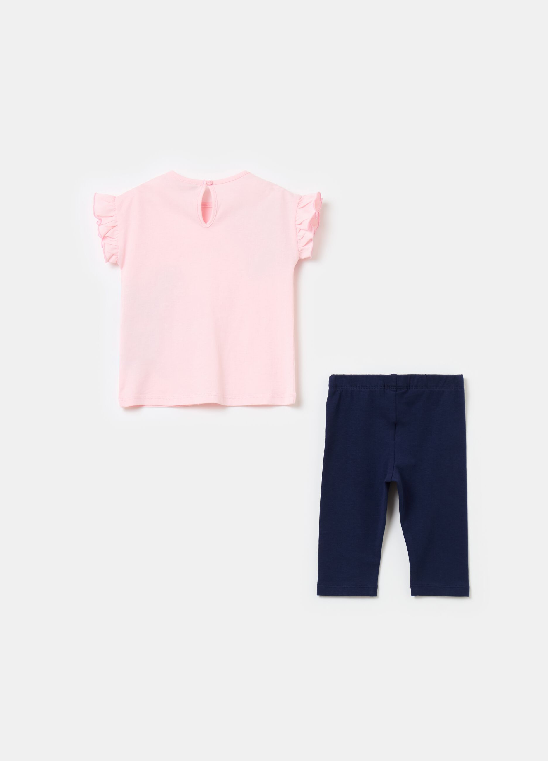 Jogging set con stampa e glitter