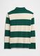 Green and beige long sleeve cotton polo_1