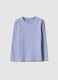 Girls' long sleeve purple t-shirt in pure cotton regular fit_0