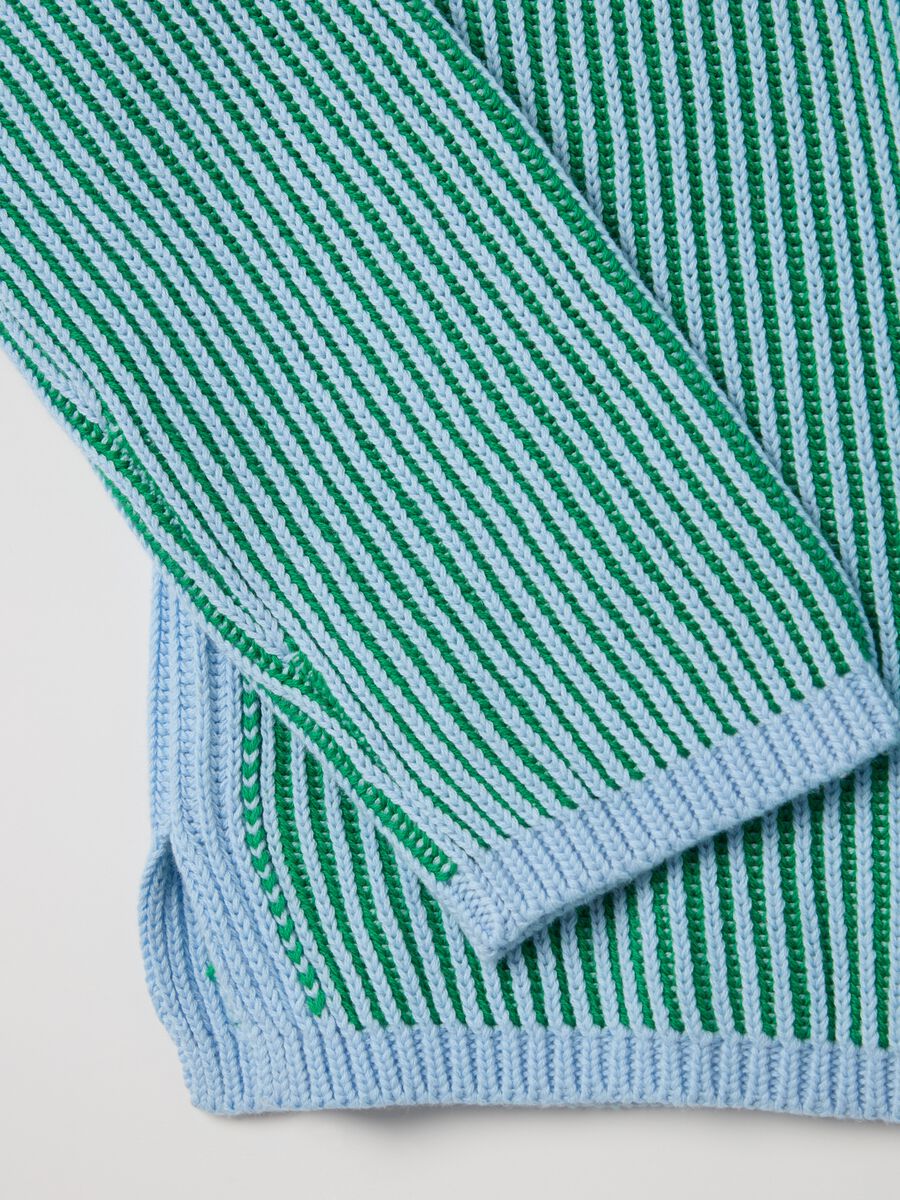 Cotton pullover with striped weave_5