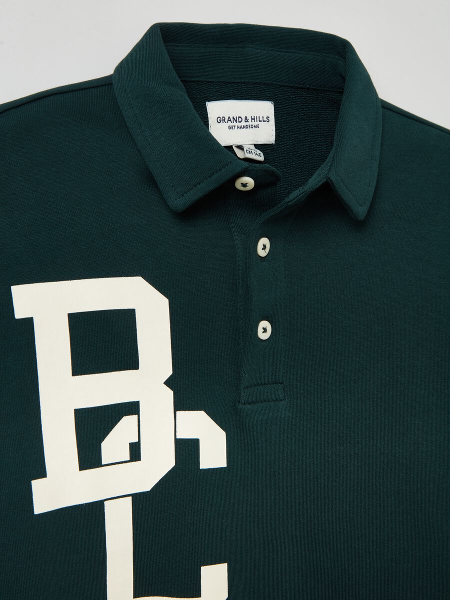 Felpa polo in French Terry con stampa_2