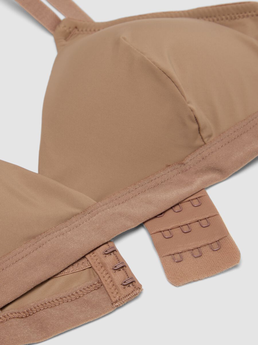 Reggiseno a triangolo marrone con imbottitura rimovibile in tessuto elasticizzato_1
