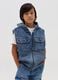Full-zip denim gilet with hood_0