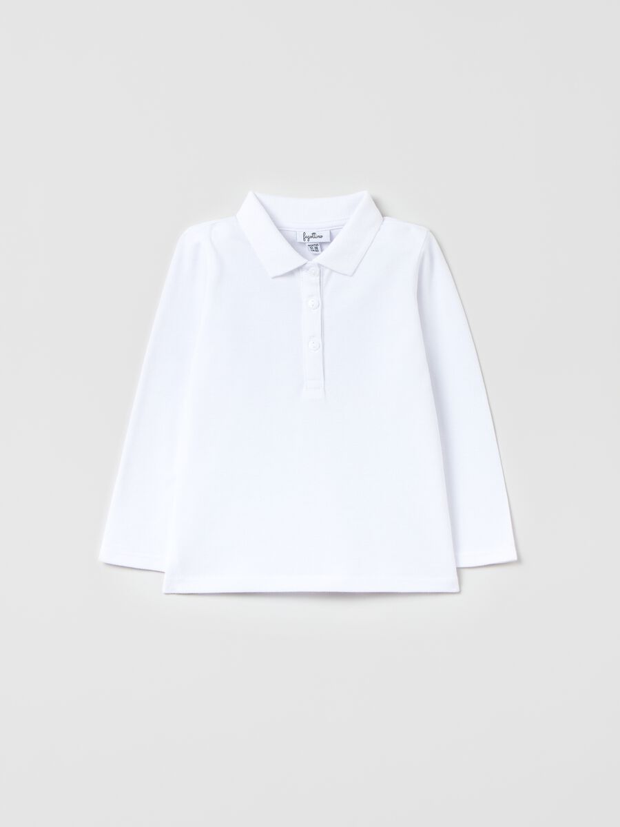 Polo a maniche lunghe in cotone _0