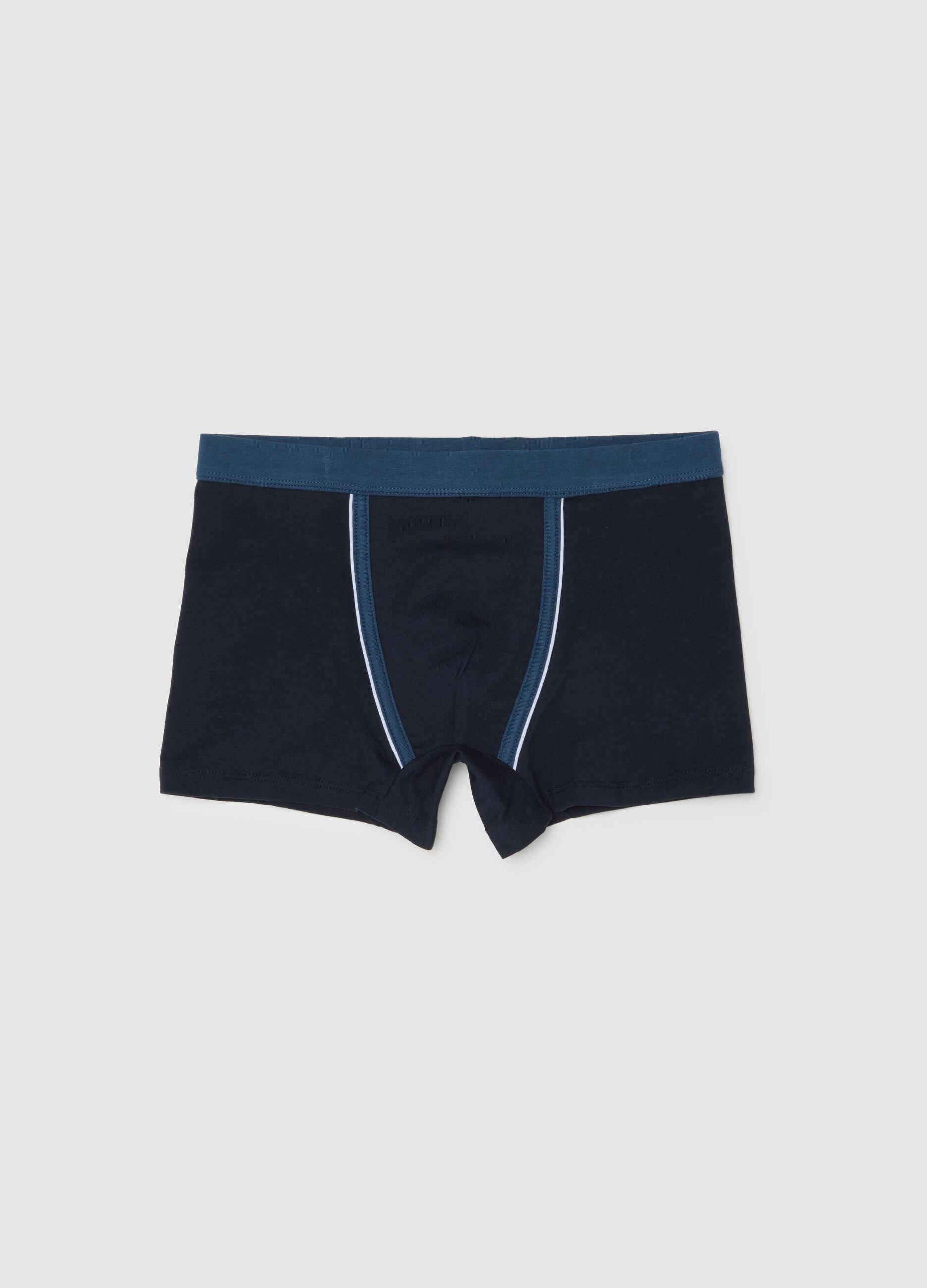 Boys' blue cotton blend regular fit boxers