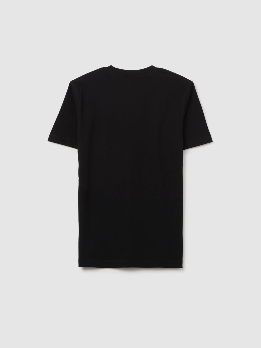 Boys' black pure cotton regular fit t-shirt with print_1