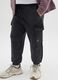 Boys' black cargo trousers in cotton blend regular fit_2