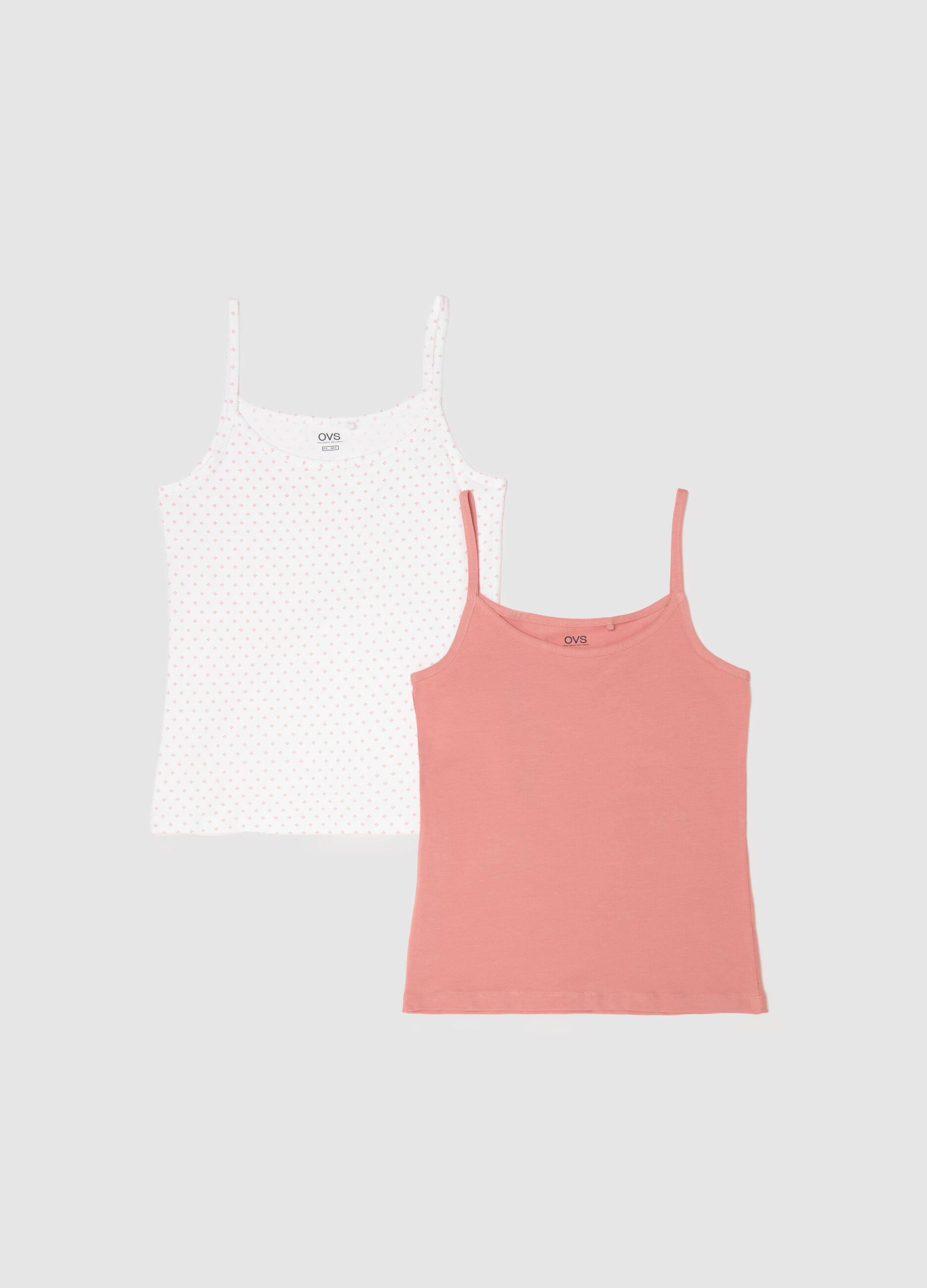 Two-pack vests in stretch cotton