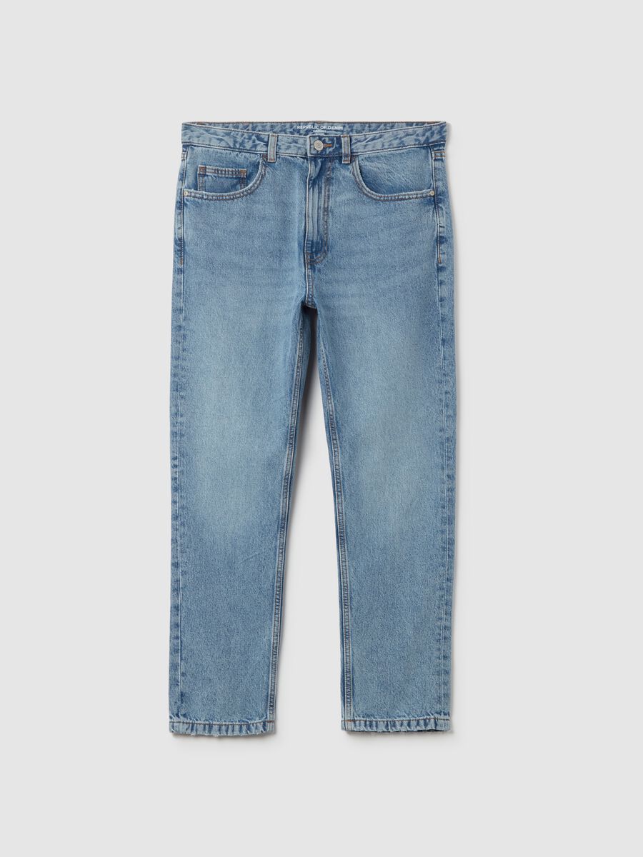 Carrot-fit jeans with fading_4