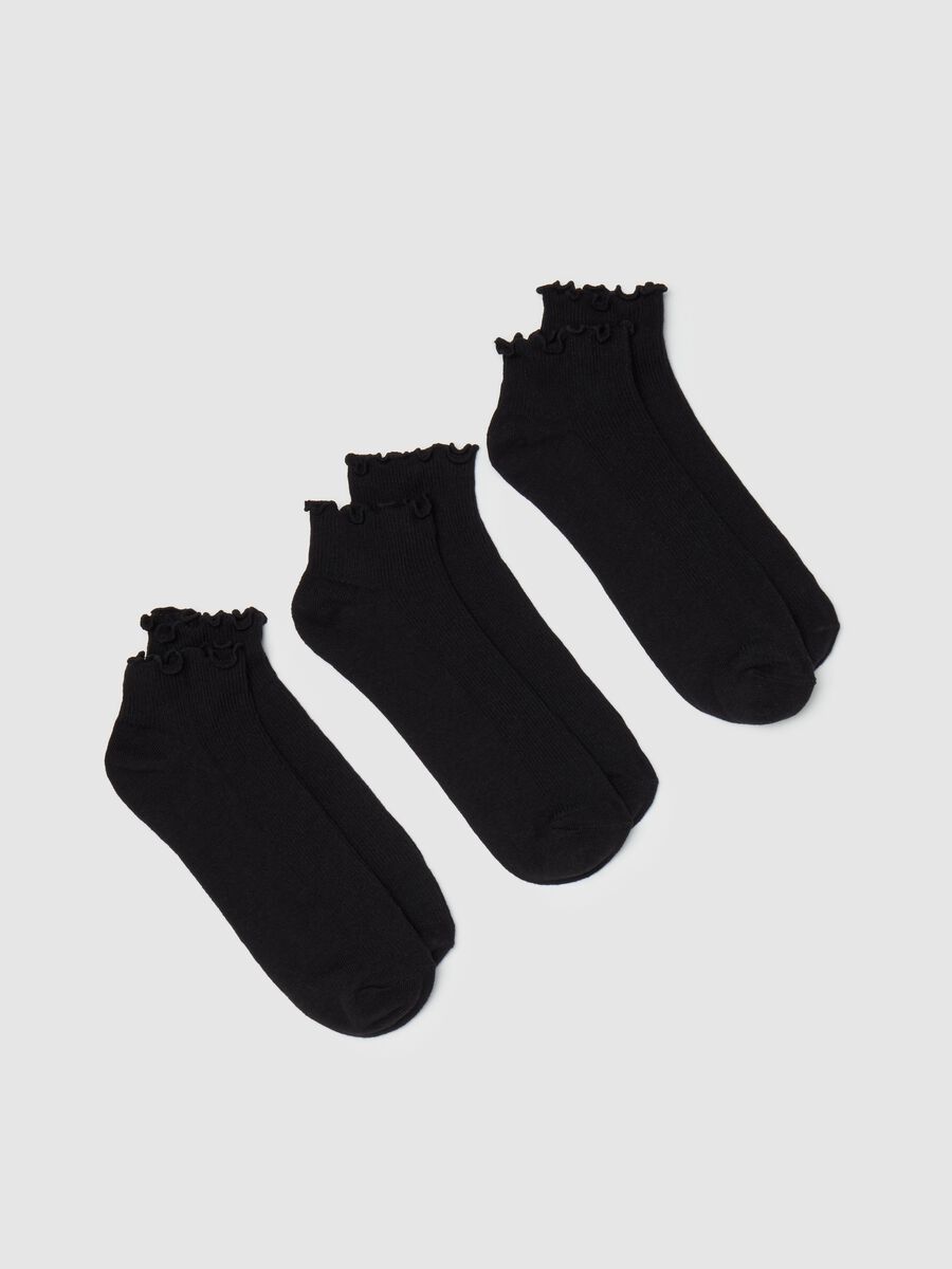 Three-pair pack sneaker liners with wavy edging_0