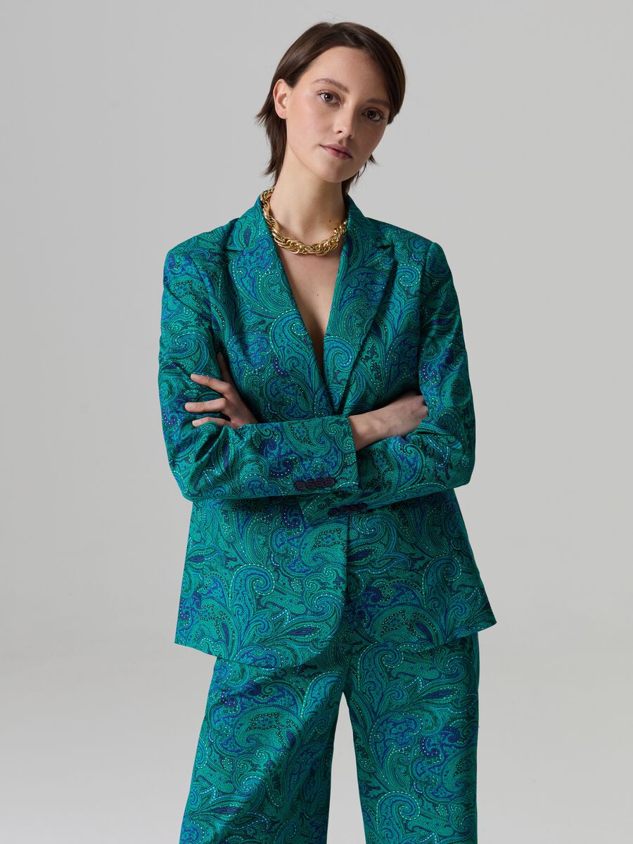 Single-breasted blazer with paisley pattern_0