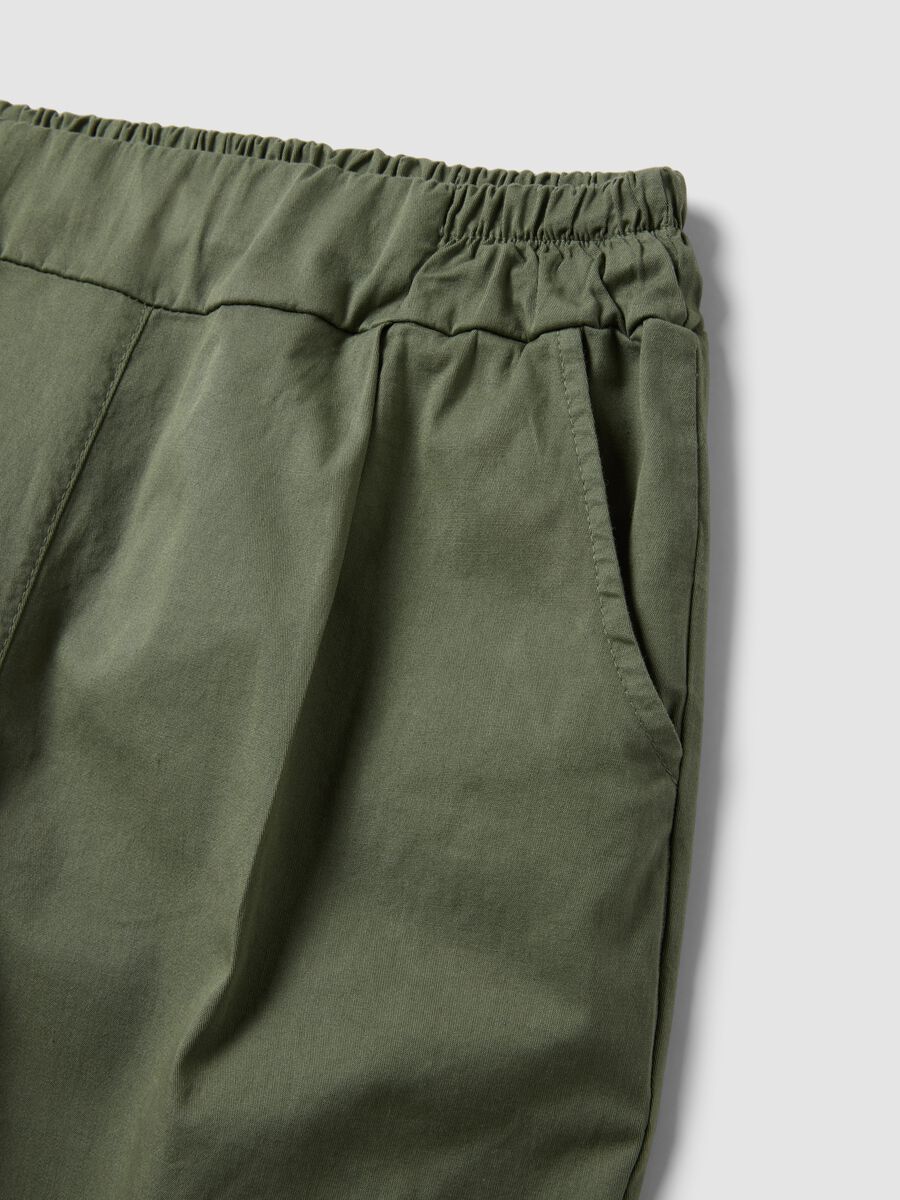 Green stretch cotton trousers_1