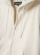 Beige cotton-blend regular fit hoodie with zip_5