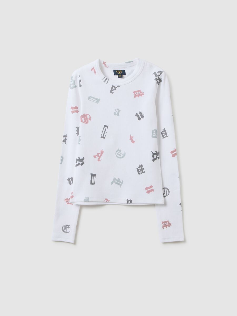 T-shirt da ragazza in cotone elasticizzato multicolor regular fit_3