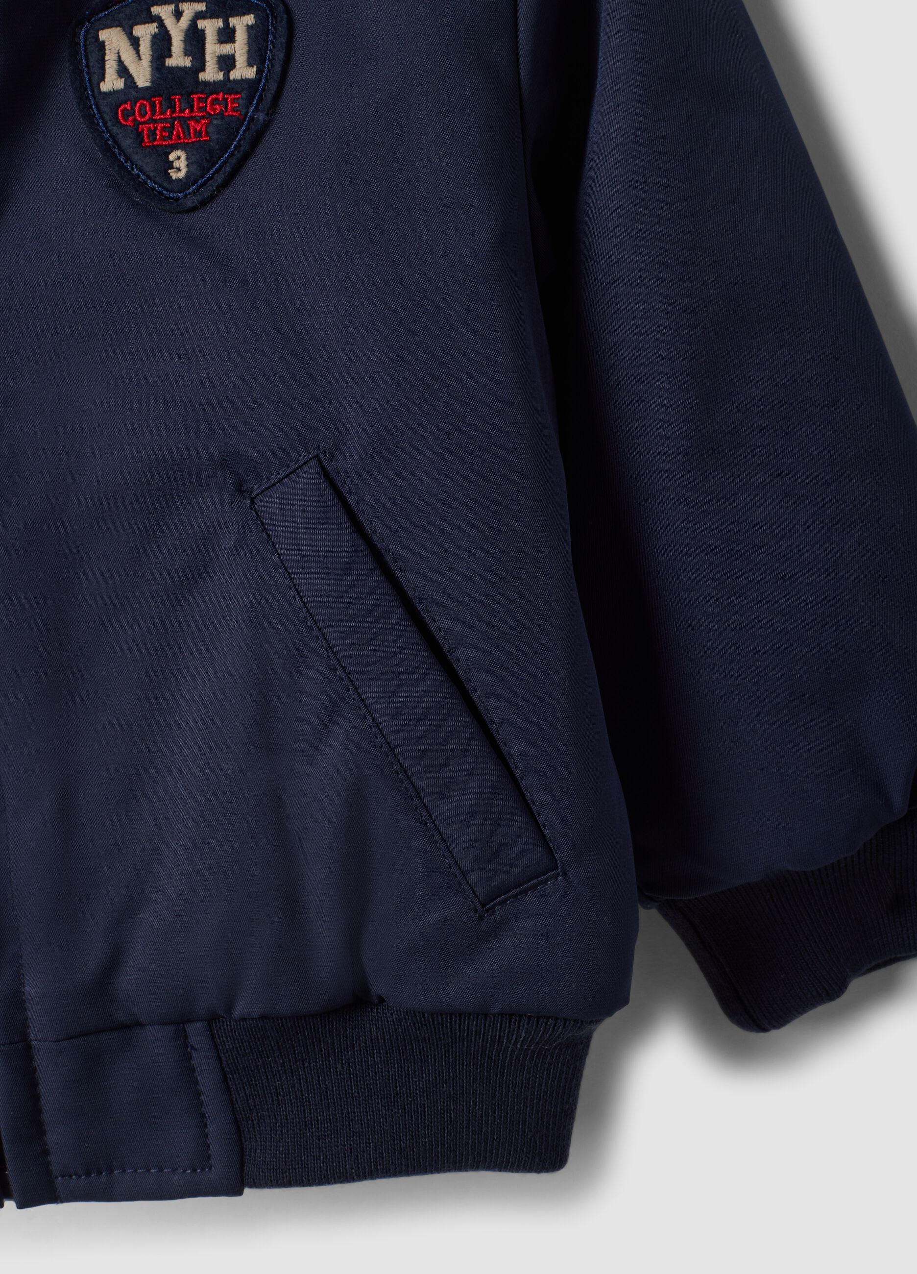 Blue zip-up jacket with contrast collar for boys
