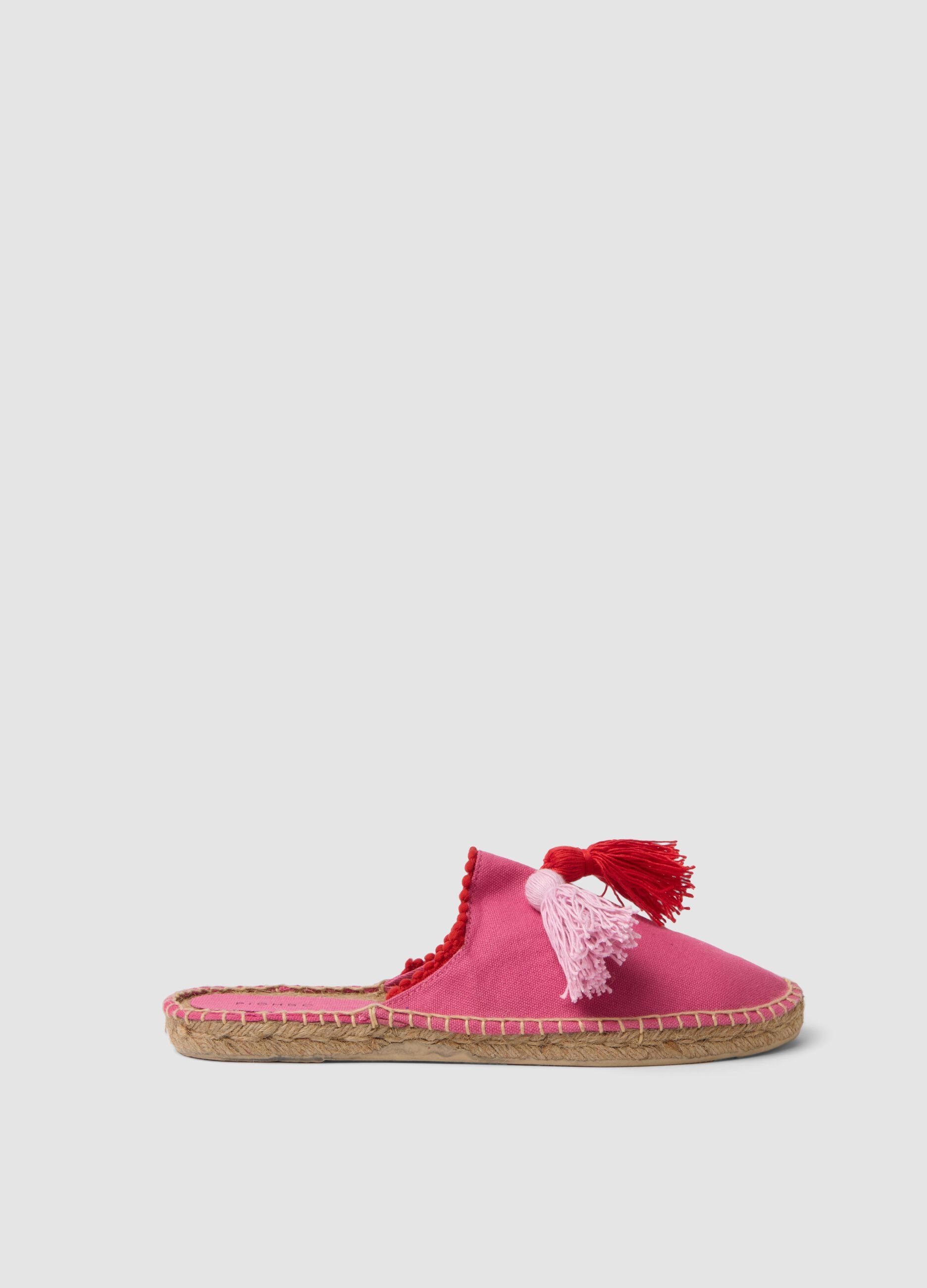 Pink Sliders with Tassels