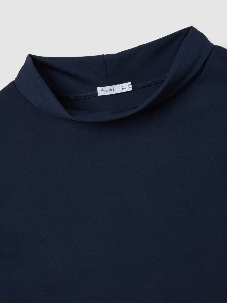 Blue stretch cotton shirt regular fit_5