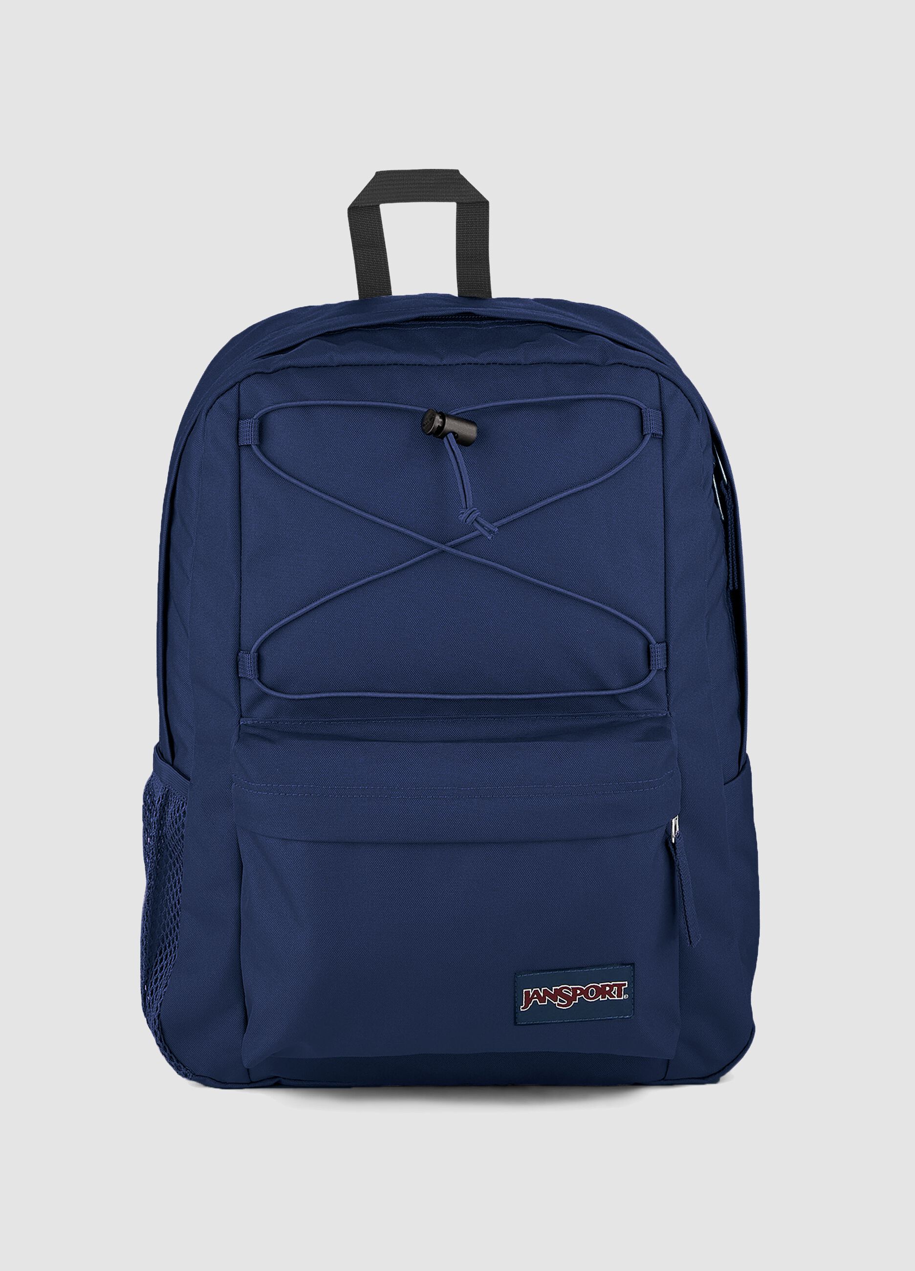 Zaino blu con tasca frontale e spallacci regolabili