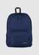 Zaino blu con tasca frontale e spallacci regolabili_0