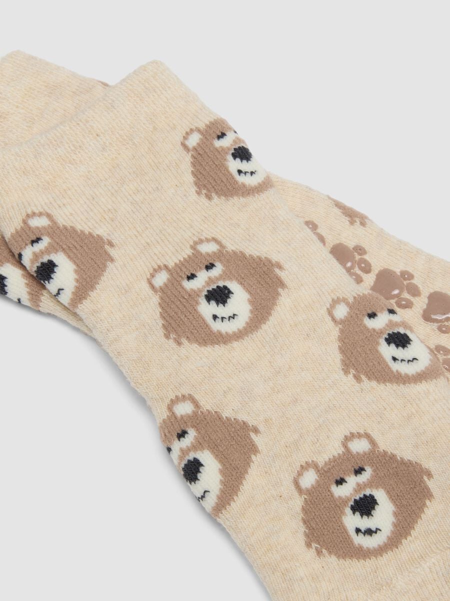 2-pack multicolour non-slip baby socks in stretch organic cotton_2
