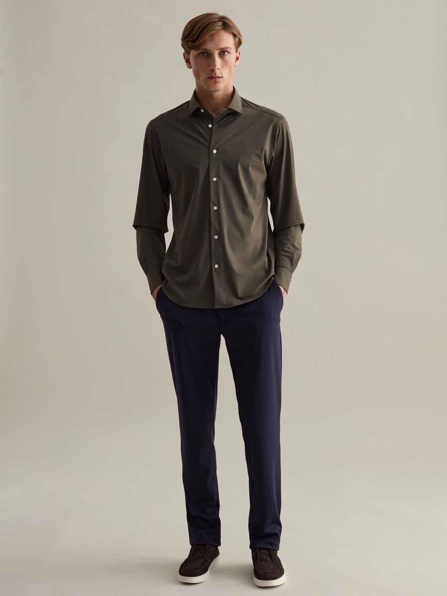 Contemporary easy-iron shirt in technical fabric_1