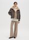 Giacca marrone regular fit con effetto shearling_1