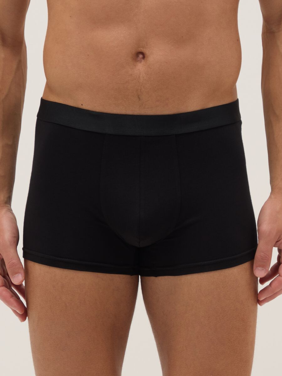 Three-pack of regular fit black stretch cotton boxers_1