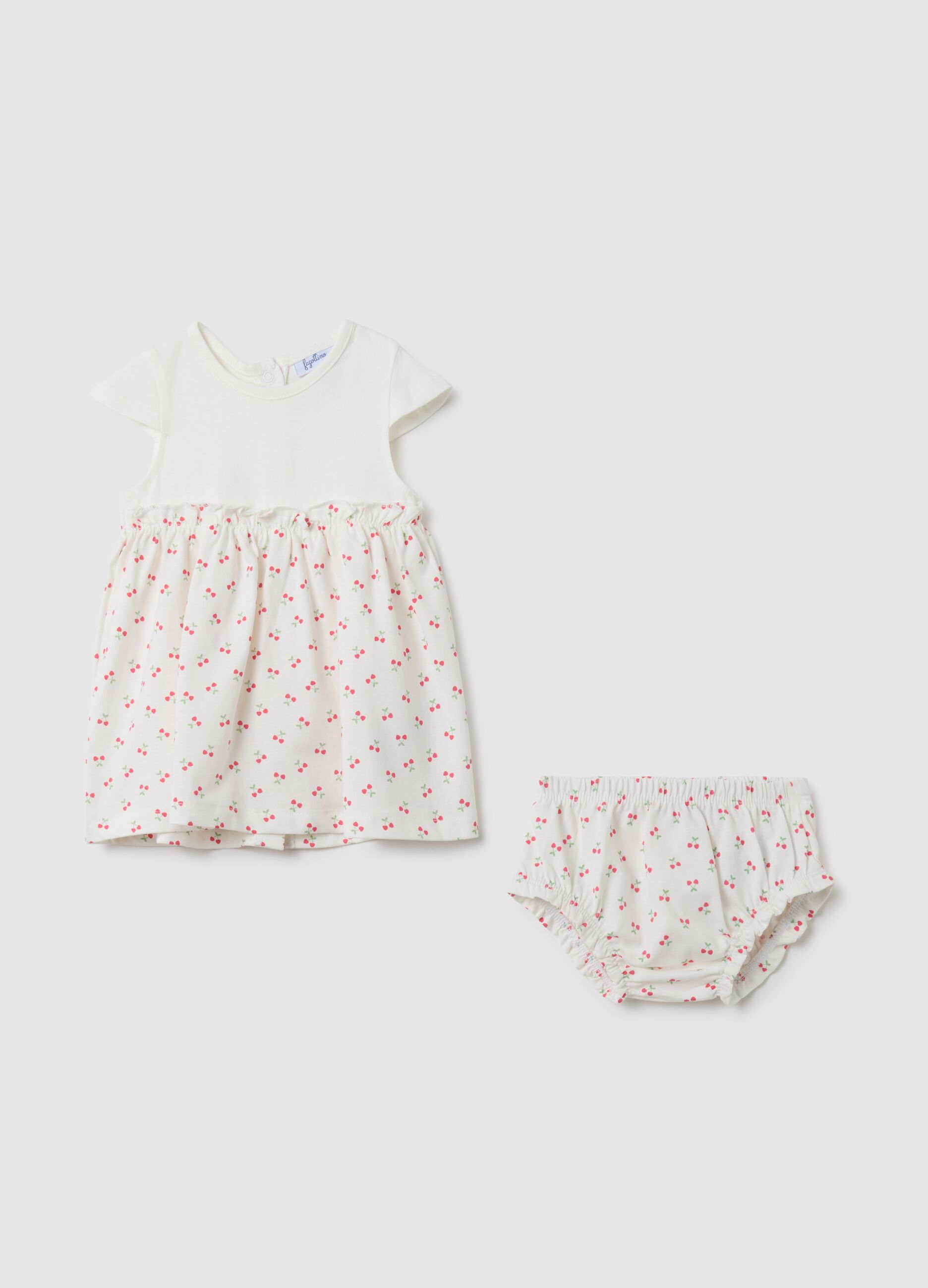 White pure cotton girl's dress set