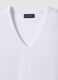 White pure cotton T-shirt regular fit deep V_5