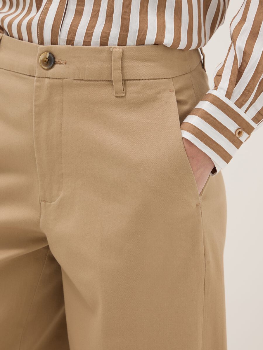 Beige Stretch Cotton Chino Trousers Regular Fit_3