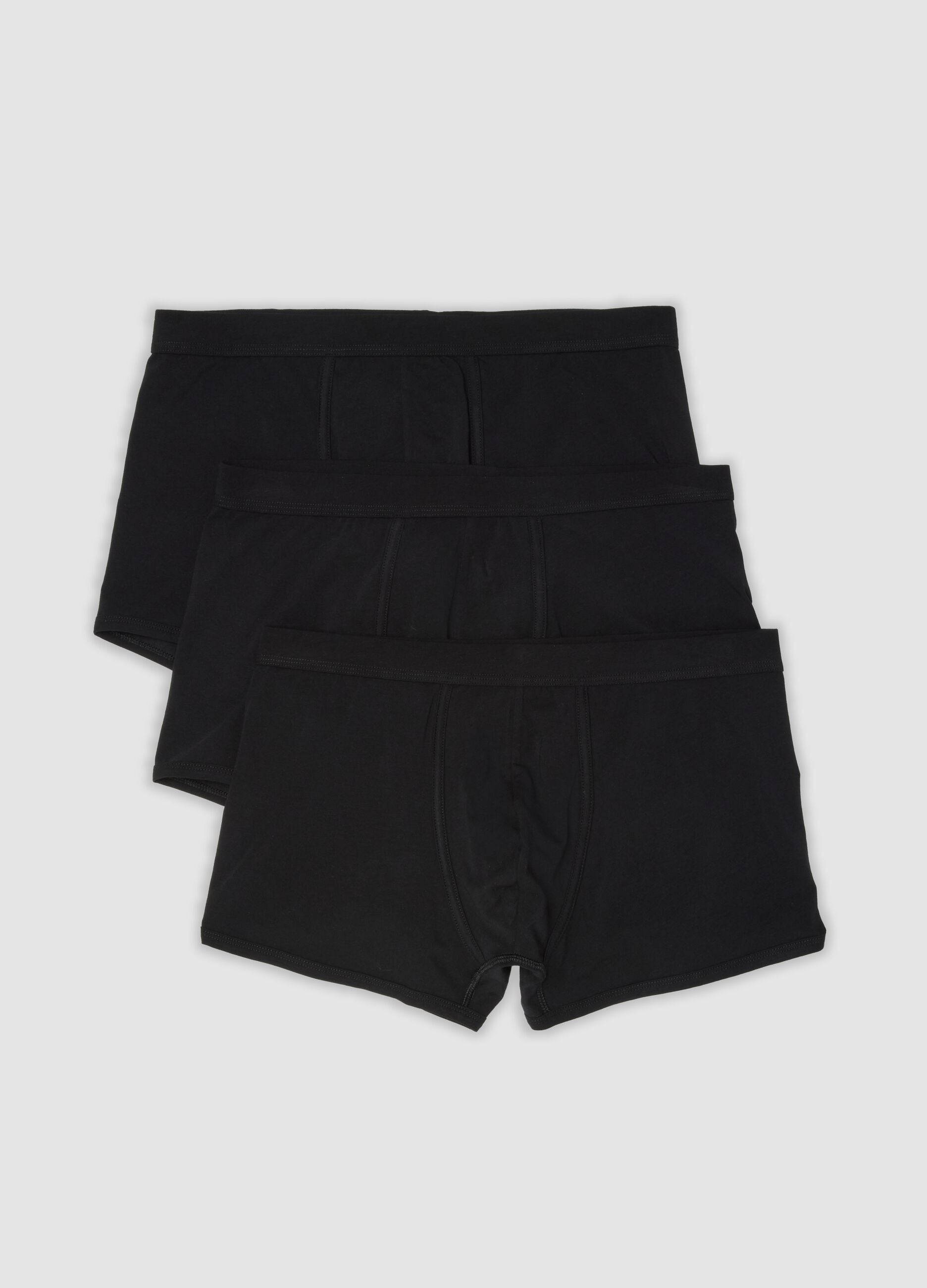 3-pack of black stretch extra-fine cotton boxer briefs