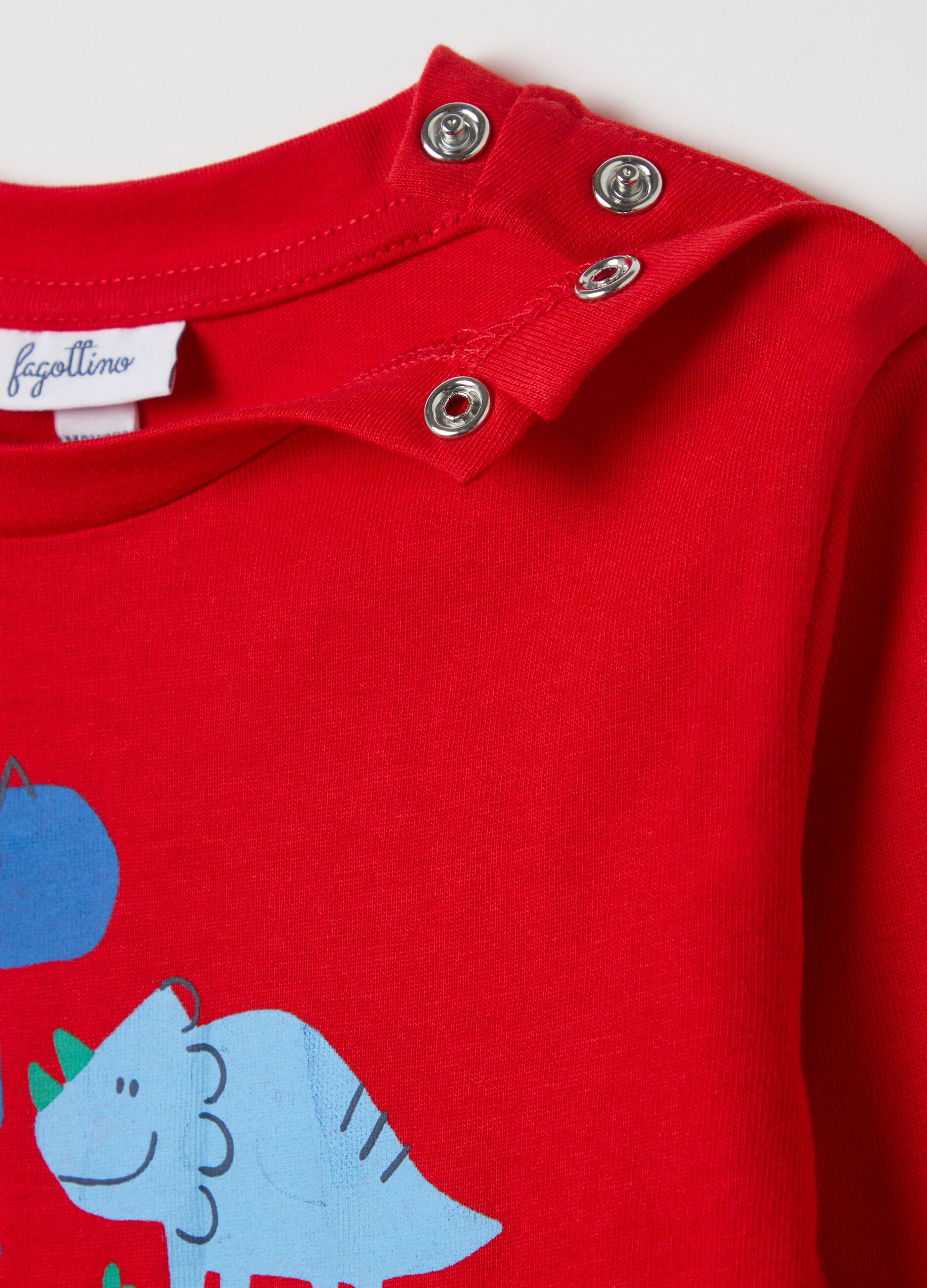 T-shirt a maniche lunghe stampa dinosauri