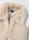 Beige gilet with wide collar and teddy effect_2
