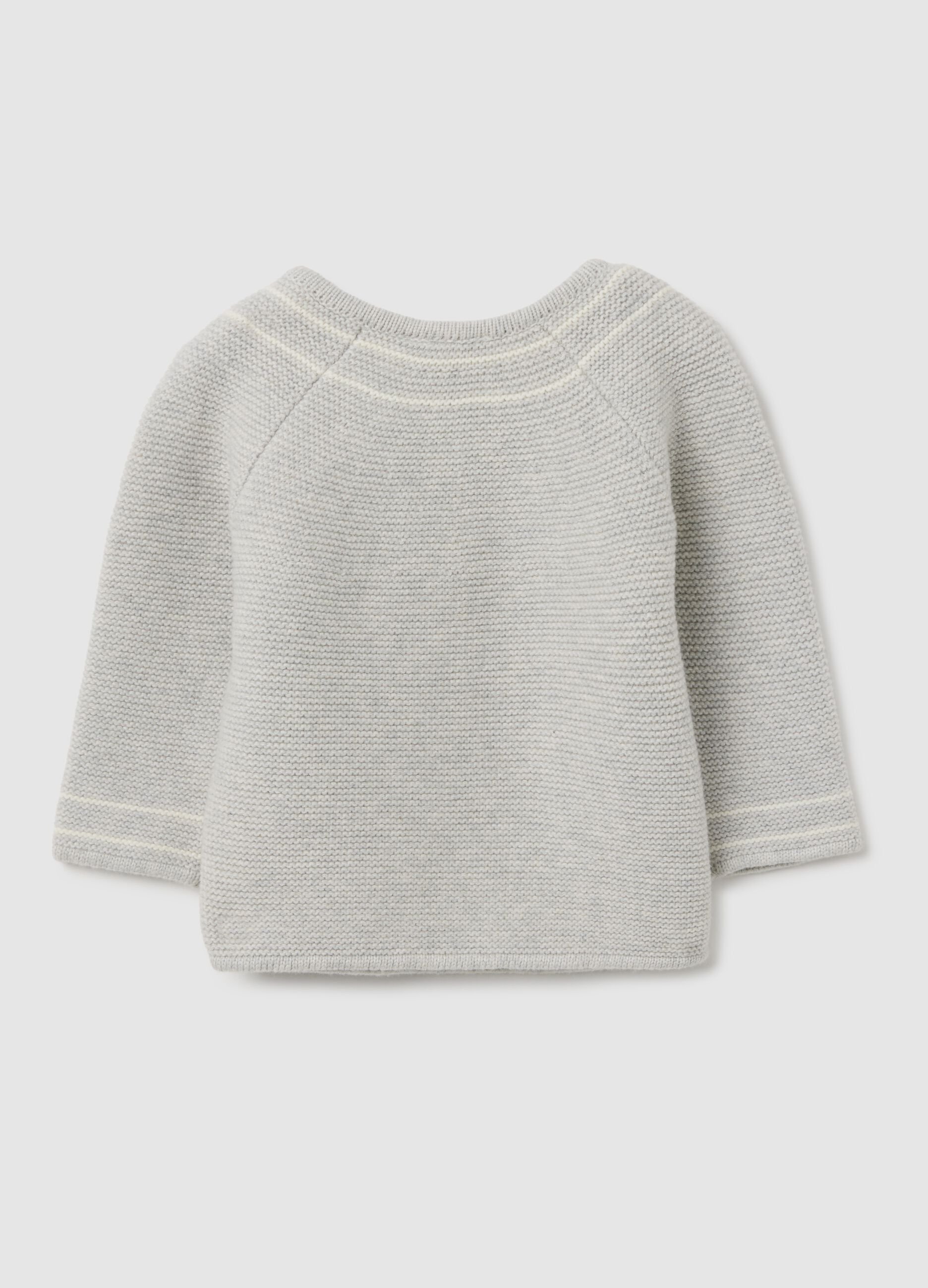 Baby's grey pure cotton cardigan regular fit with koala pocket