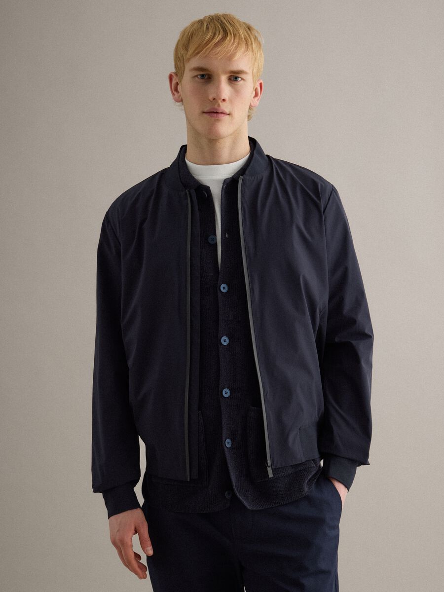 Bomber blu regular fit con zip intergale_1