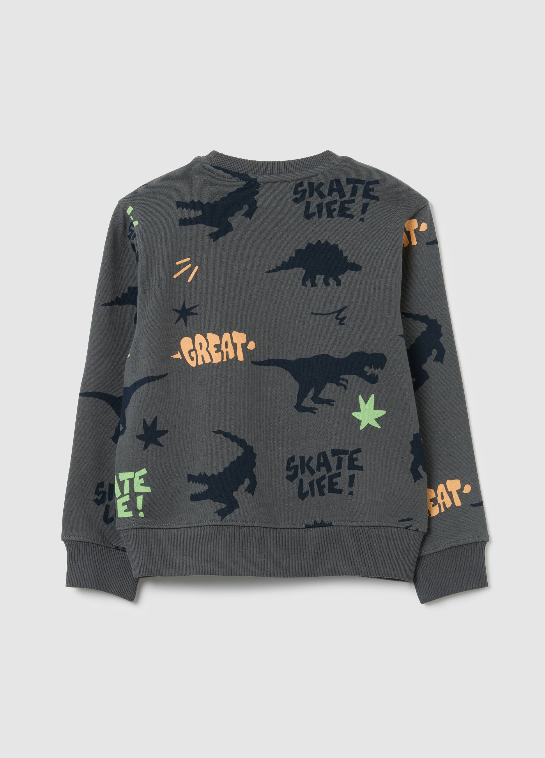 Grey regular fit children's sweatshirt in pure cotton