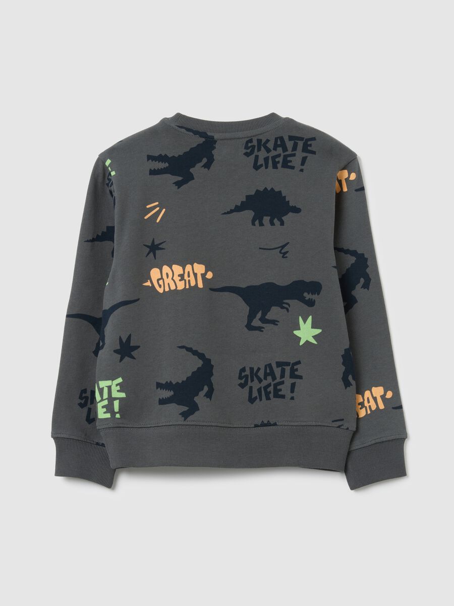 Grey regular fit children's sweatshirt in pure cotton_1