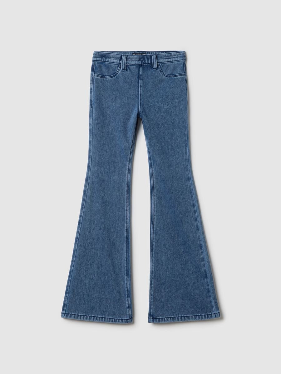 Jeans in denim blu flare fit per ragazza_3