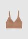 Beige Seamless Bra with Removable Padding_0