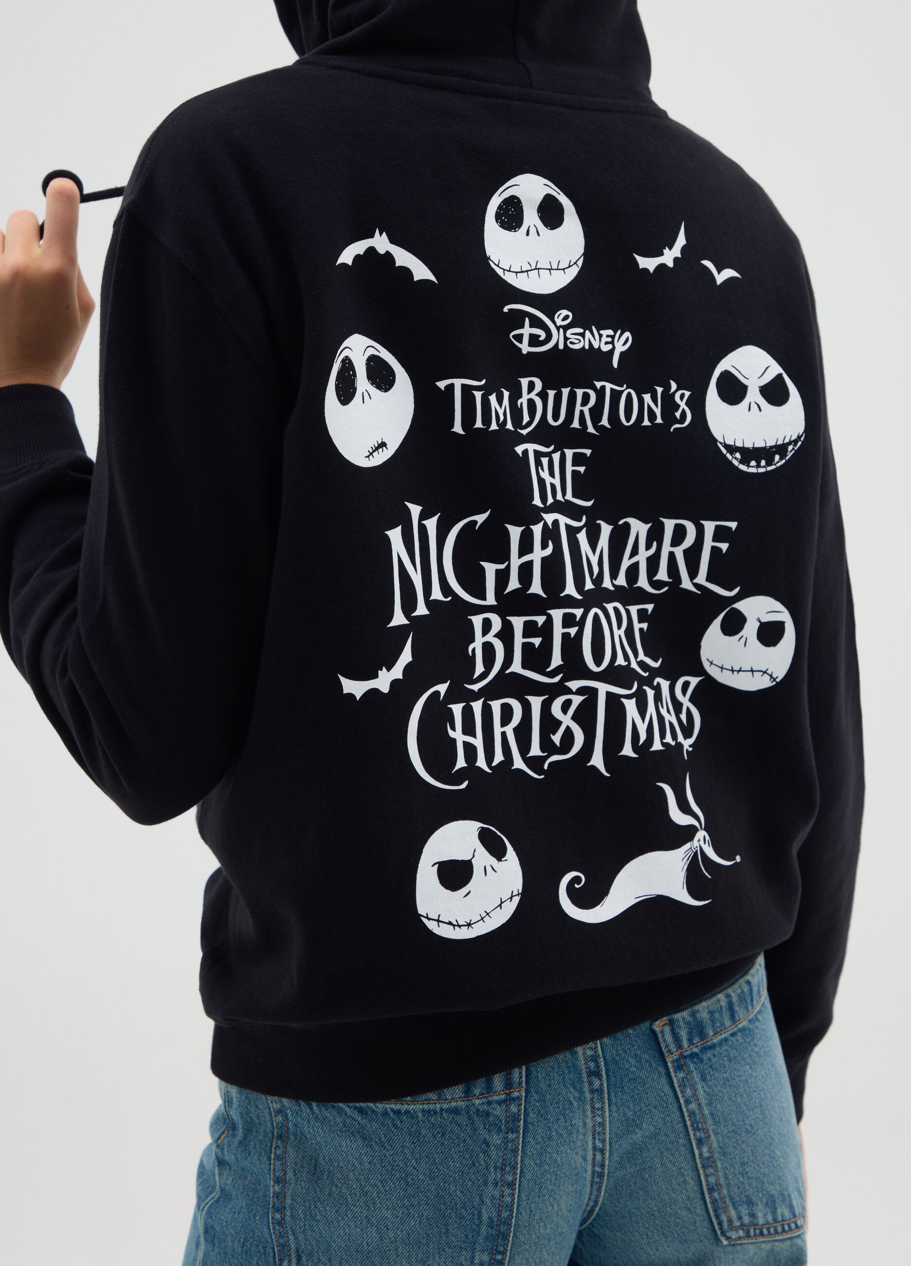 Black pure cotton sweatshirt with print