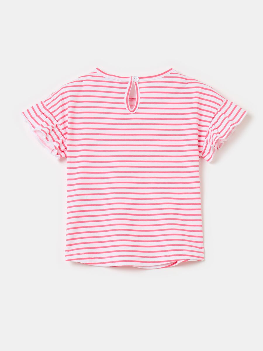 Cotton T-shirt with striped pattern_1