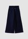 Pantaloni culotte blu in puro cotone organico per bambina_0