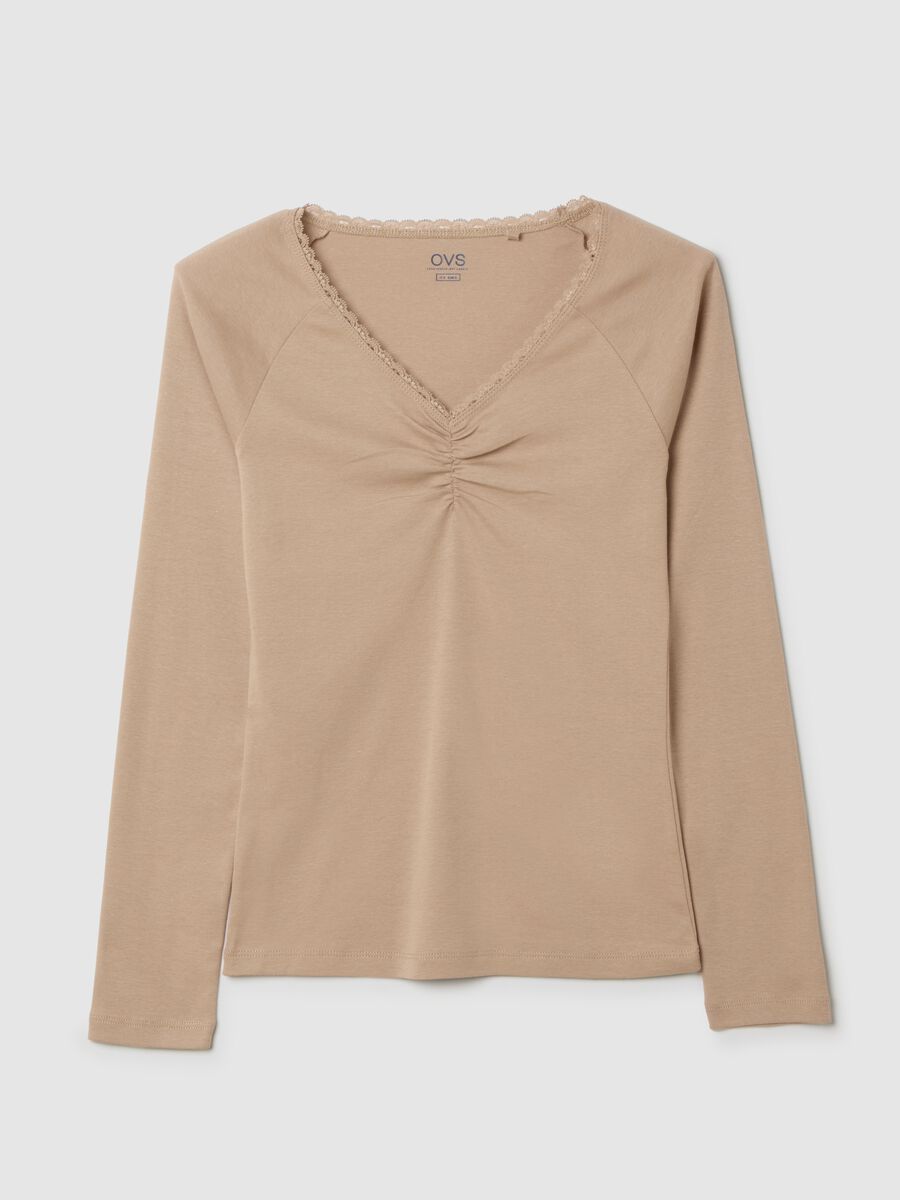 Maglia in puro cotone beige regular fit_4