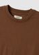 T-shirt marrone girocollo in puro cotone italiano regular fit_1