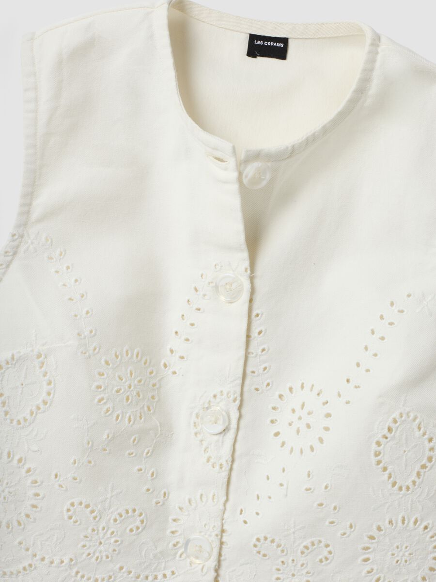 White organic cotton broderie anglaise shirt_5
