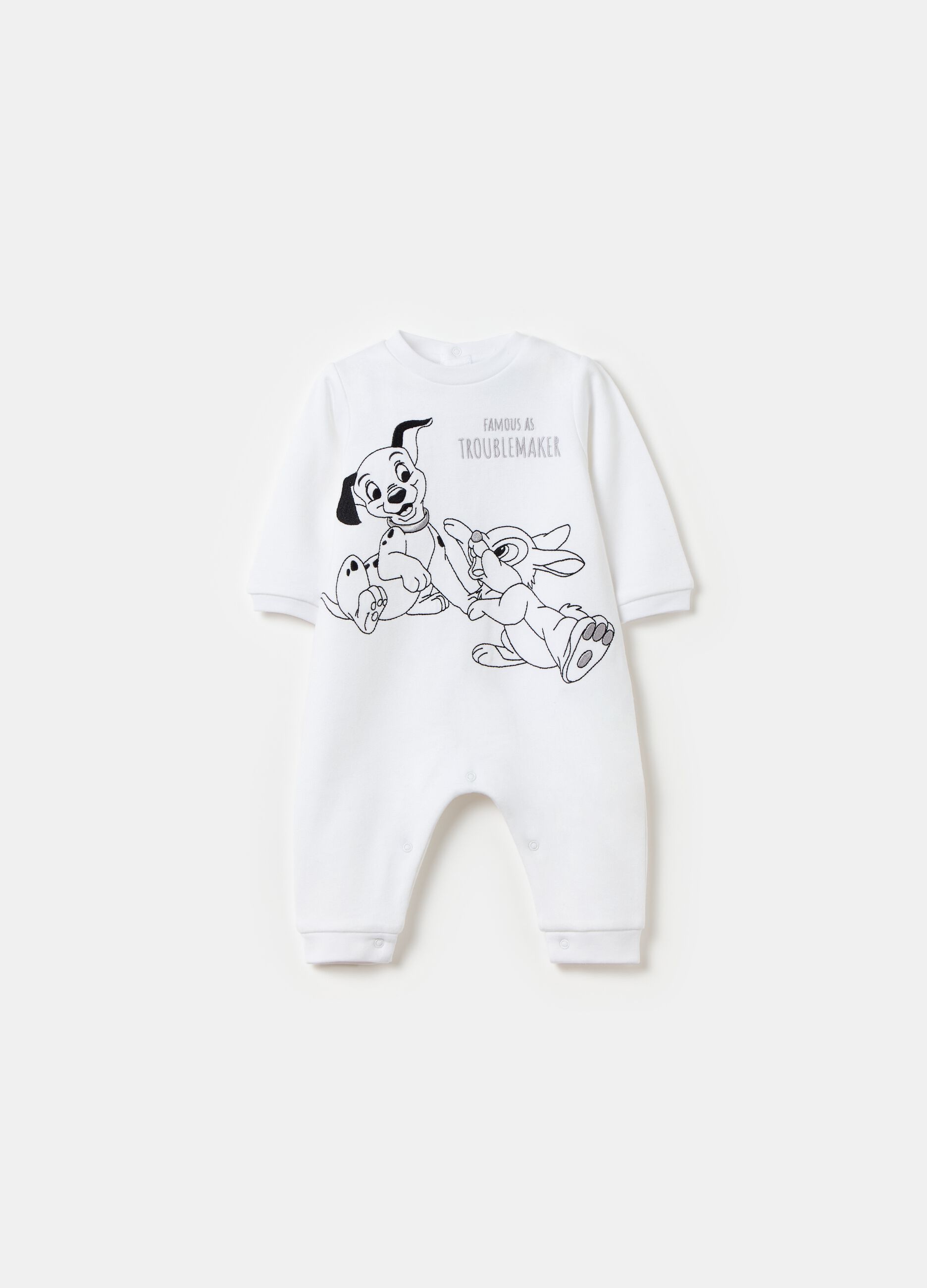 Tutina in cotone bio ricamo Lucky e Tamburino